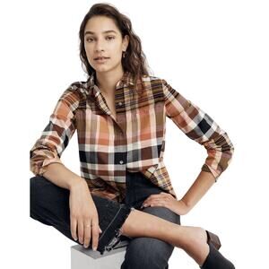 Madewell Classic Ex-Boyfriend Shirt Size Small Flannel Plaid Casual Grunge Boho